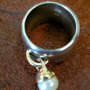 Silpada Sterling, Gold, Pearl ring